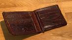 Vintage Mulberry lederen portemonnee heren crocodile print, Overige merken, Gebruikt, Bruin, Ophalen of Verzenden
