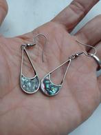 Vintage oorbellen Alpaca Mexico Inleg van Abalone, Ophalen of Verzenden, Overige materialen