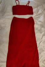 Topje en rok, donkerrood, maat S/M, Maat 38/40 (M), Verzenden, Zo goed als nieuw, Rood