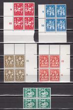 Nederland NVPH nr. 759-763 Postfris in blokken van vier   , Verzenden, Na 1940, Postfris