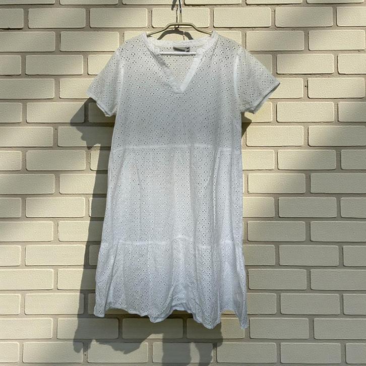 Ichi Jurk Maat 36 Wit Crochet Style Midi A-lijn Boho, Kleding | Dames, Jurken, Gedragen, Maat 36 (S), Wit, Boven de knie, Verzenden