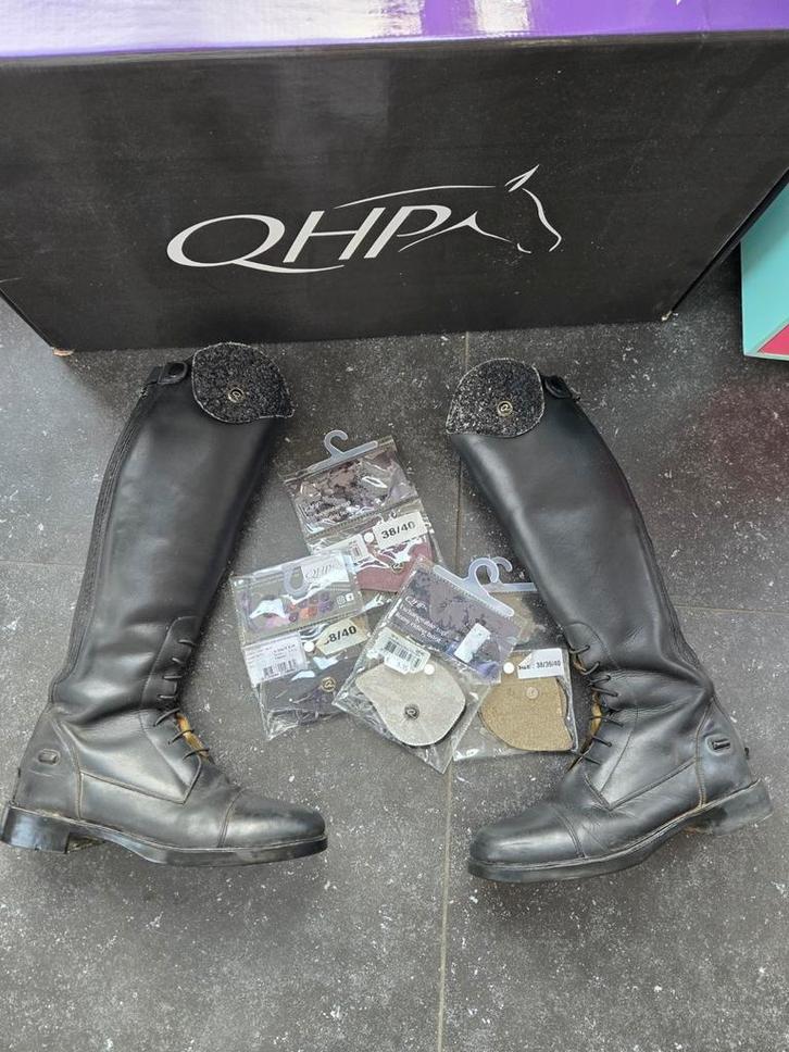 QHP rijlaarzen Romy junior met verwisselbare tops!, Dieren en Toebehoren, Paardrijkleding, Zo goed als nieuw, Kinderen, Schoeisel