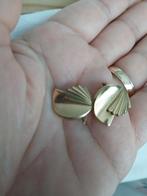 Antieke goudkleurige waaiertjes oorklips, Ophalen of Verzenden, Zo goed als nieuw, Goud, Overige materialen