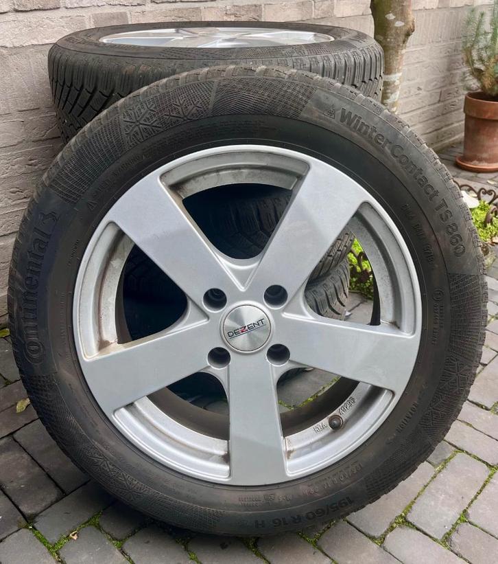 set CONTINENTAL winterbanden op DEZENT LM-velgen, Auto-onderdelen, Banden en Velgen, Banden en Velgen, Winterbanden, 16 inch, 195 mm