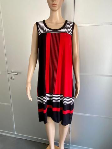 H494 Jessica maat XL=42=L jurk rood/zwart/wit jurkje