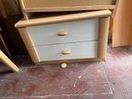 Hardhouten bed met 2 nachtkastjes | zonder matras, Ophalen, ., Wit, Tweepersoons