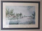 Kunstdruk Jan Kooistra lanschap Friesland, Ophalen of Verzenden