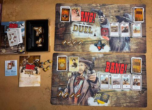 Bang the Duel + bullet dice + speelmat nieuw / zgan, Hobby en Vrije tijd, Gezelschapsspellen | Kaartspellen, Nieuw, Een of twee spelers