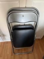 2 Klapstoel, Gebruikt, Zwart, Ophalen of Verzenden, Metaal