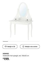 Kaptafel/toilettafel Ikea (wit), Ophalen, Zo goed als nieuw, 50 tot 100 cm, Minder dan 100 cm