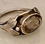 Prachtige art deco zilveren ring met rookkwarts !, Sieraden, Tassen en Uiterlijk, Antieke sieraden, Ophalen of Verzenden, Zilver