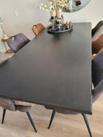 Zwarte eiken Houten Eettafel, 100 tot 150 cm, Eikenhout, 200 cm of meer, Ophalen of Verzenden