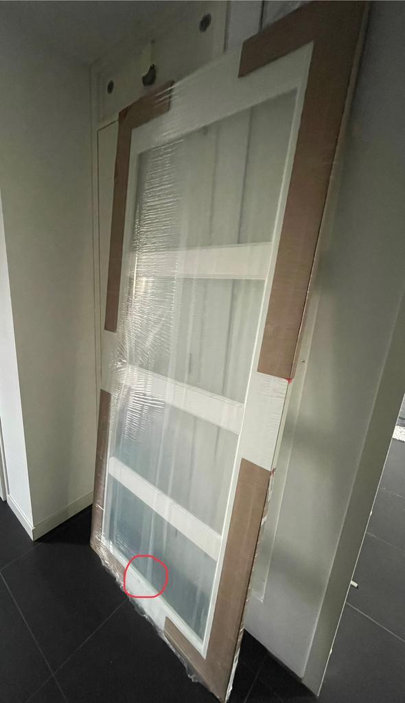 Skantrae SKS 235 stompe binnendeur met 4 ruitjes, Doe-het-zelf en Verbouw, Deuren en Horren, Nieuw, Binnendeur, 200 tot 215 cm