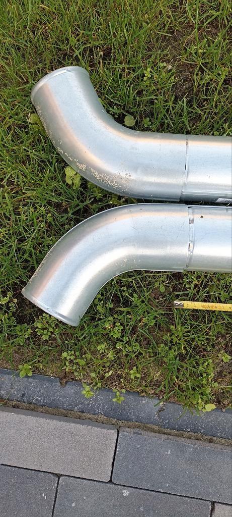 Zinken Regenpijp 90mm - Afvoer overkapping, Doe-het-zelf en Verbouw, Buizen en Afvoer, Gebruikt, Afvoer, Zink, Minder dan 2 meter