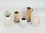 Set 5 Vintage Scheurich Jura Fossil vaas Bax vazen W Germany, Overige kleuren, N, Aardewerk of Porselein, Ophalen of Verzenden