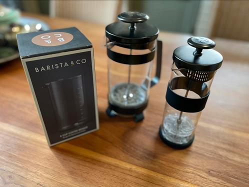 Barista & Co Plunger / cafetière en melkopschuimer, Witgoed en Apparatuur, Koffiezetapparaten, Zo goed als nieuw, Gemalen koffie