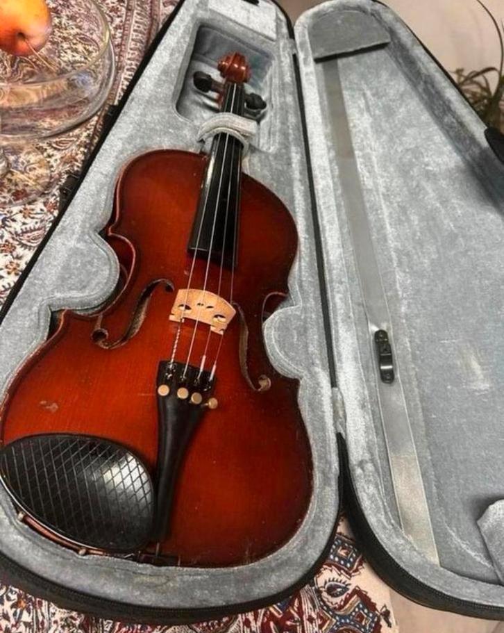 Oude 3/4 Viool - Stradivarius Label, Muziek en Instrumenten, Strijkinstrumenten | Violen en Altviolen, Gebruikt, Viool, 3/4-viool