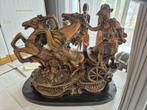 Bronzen Kleurig Beeld Romeinse Strijdwagen, Antiek en Kunst, Antiek | Koper en Brons, Ophalen, Brons