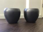 2x Bloempot, Ophalen, Kunststof, Rond, Binnen