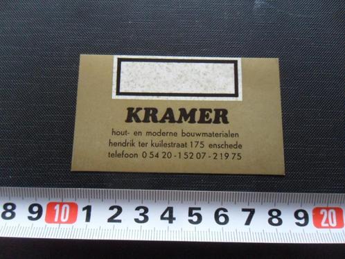 sticker enschede kramer hout- en moderne bouwmaterialen *, Verzamelen, Stickers, Zo goed als nieuw, Bedrijf of Vereniging, Ophalen