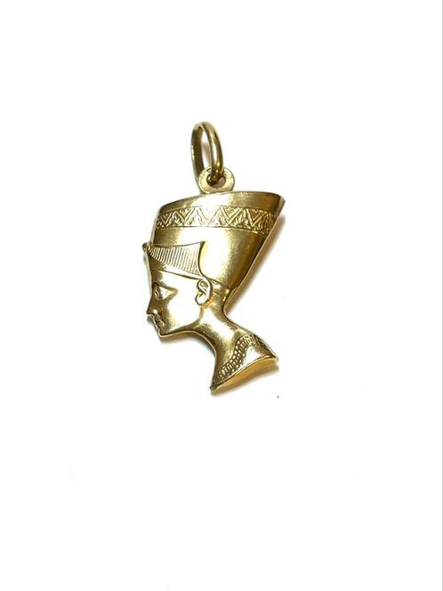 14k gouden Nefertiti hanger, Sieraden, Tassen en Uiterlijk, Kettinghangers, Zo goed als nieuw, Goud, Overige voorstellingen, Ophalen of Verzenden