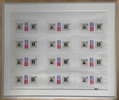 Ingelijste Engelse Press-sheet Machin uit 2007, Postzegels en Munten, Postzegels | Europa | UK, Postfris, Ophalen