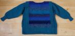 Aparte Scandi look handgemaakte mooie kleuren trui! L, Verzenden, Zo goed als nieuw, Maat 42/44 (L), Blauw