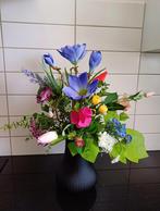 Zijden bloemen boeket biedermeier stijl incl. vaas, Ophalen of Verzenden, Nieuw, Binnen