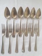 (N) 6 vorken + 6 lepels. Gero Alpacca. Haags Lofje., Ophalen of Verzenden, Gebruikt, Overige materialen