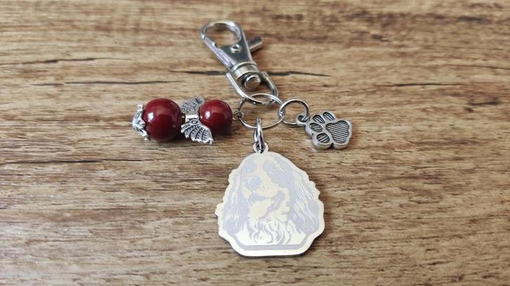 Hanger Engelse springer spaniël RVS lucky angel, Hobby en Vrije tijd, Kralen en Sieraden maken, Nieuw, Hanger, Verzenden