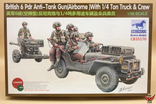 ROWASP | Bronco Models 1/35 British 6 Pdr Anti Tank Airborne, Hobby en Vrije tijd, Modelbouw | Auto's en Voertuigen, Nieuw, Truck