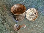 Zilveren theebus met lepel van DE., Antiek en Kunst, Antiek | Goud en Zilver, Ophalen of Verzenden