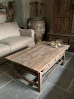 Salontafel met 2 lades Driftwood| Salontafel oud hout, Ophalen of Verzenden, Nieuw, Rechthoekig, Minder dan 50 cm