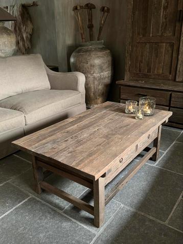 Salontafel met 2 lades Driftwood| Salontafel oud hout beschikbaar voor biedingen
