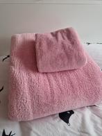 Optidee 1-persoons dekbedovertrek roze/wit, optipluche, Gebruikt, Eenpersoons, Dekbedovertrek, Ophalen of Verzenden