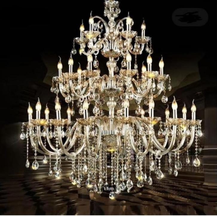 Chique Designer Kroonluchter 30 Armen Cognac Incl. Led's, Huis en Inrichting, Lampen | Kroonluchters, Nieuw, Ophalen of Verzenden