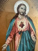 Zeldzame 1e Christus 1884 bladgoud Heilig Hart antiek, Ophalen of Verzenden