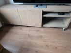 Robuust Steigerhouten TV Dressoir op Wielen - 180cm, Ophalen, Gebruikt, 150 tot 200 cm, Minder dan 100 cm