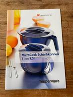 Tupperware MicroCook schenkkannen 1/1,5 liter kookboekje, Overige typen, Ophalen of Verzenden, Zo goed als nieuw