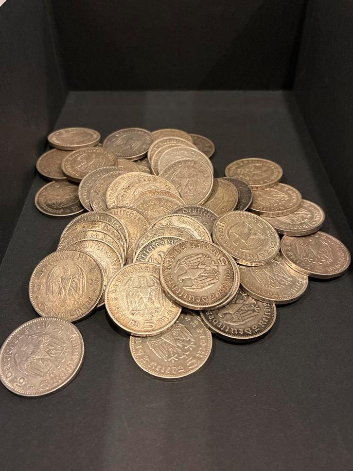 44 x 5 reichsmark kerk nazi duitsland zilver hindenburg, Postzegels en Munten, Munten | Europa | Niet-Euromunten, Losse munt, Duitsland