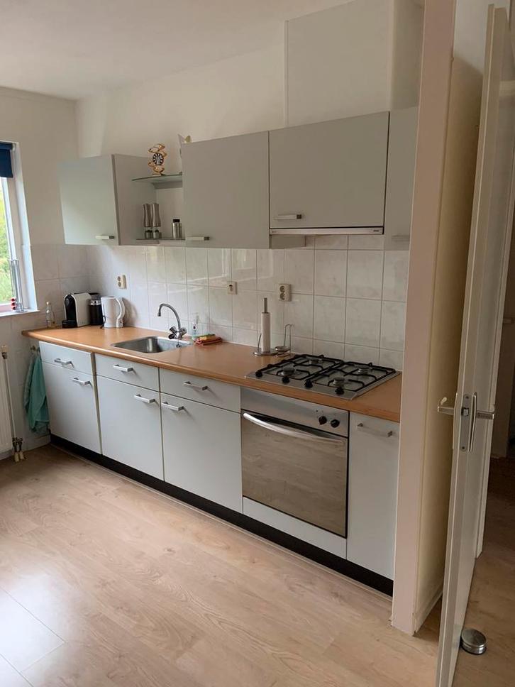 2 rechte keukenblokken, inclusief apparatuur, Huis en Inrichting, Keuken | Complete keukens, Gebruikt, Overige typen, Grijs, Hout