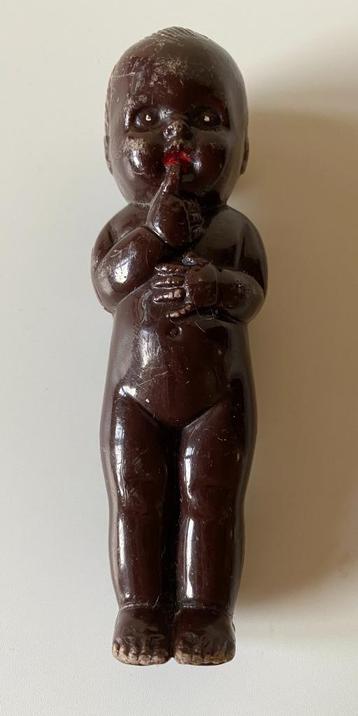 Oud, ca. 1950, zwart popje van Kleeware England beschikbaar voor biedingen