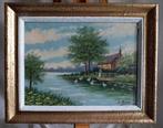 Jos Mertens (1911-1964) - Zwanen voeren - 1940, Antiek en Kunst, Kunst | Schilderijen | Klassiek, Ophalen