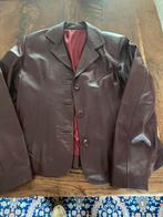 Lederen bordeaux rode dames blazer, Maat 38/40 (M), Ophalen of Verzenden, Zo goed als nieuw, Jasje