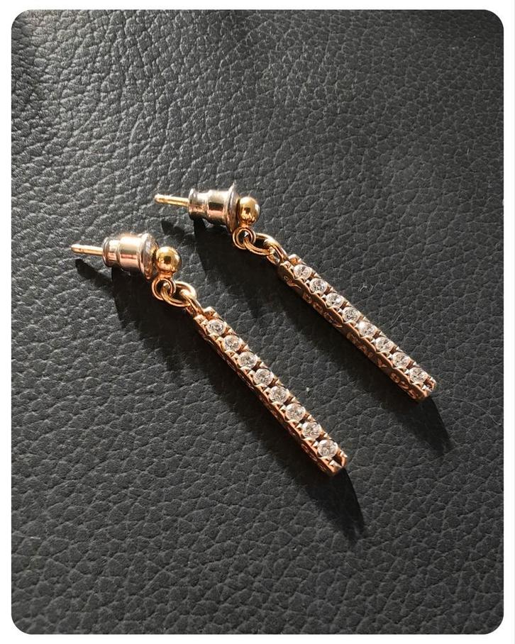 Vintage 'drop' Oorbellen Veronese 𝓥  DQCZ 925 Italy, Sieraden, Tassen en Uiterlijk, Oorbellen, Zilver, Zilver, Verzenden