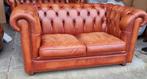 Cognac Bendic Chesterfield bank 2 zit + GRATIS BEZORGING, Huis en Inrichting, Chesterfield, Gebruikt, Leer, Ophalen of Verzenden