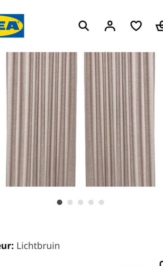 Ikea gordijnen lichtbruin 4x (voor €15,- totaal), Huis en Inrichting, Stoffering | Gordijnen en Lamellen, Gebruikt, 200 cm of meer