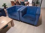 Twee heerlijk zittende fauteuils blauw montel, Huis en Inrichting, Banken | Bankstellen, Minder dan 150 cm, Stof, Eenpersoons