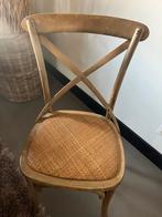 Houten stoel met rieten zitting 2 stuks, Huis en Inrichting, Stoelen, Gebruikt, Twee, Bruin, Ophalen of Verzenden