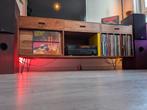 Massief acaciahouten lp-meubel, dressoir (Gimmick), 150 tot 200 cm, Zo goed als nieuw, Vintage Scandinavisch, Minder dan 100 cm